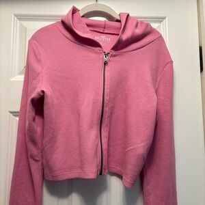 Hollister Women’s Pink Zip-Up CroppedHoodie